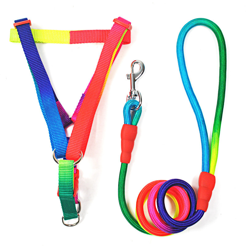 狗狗彩色胸背带牵引绳 狗链子狗绳子 小型犬 泰迪比熊博美雪纳瑞|msdalam kategori haiwan peliharaan/makanan haiwan dan bekalan, Cat/anjing harian, rantai rumah - dari Buy2taobao.com untuk memberikan perkhidmatan ejen Taobao profesional membeli
