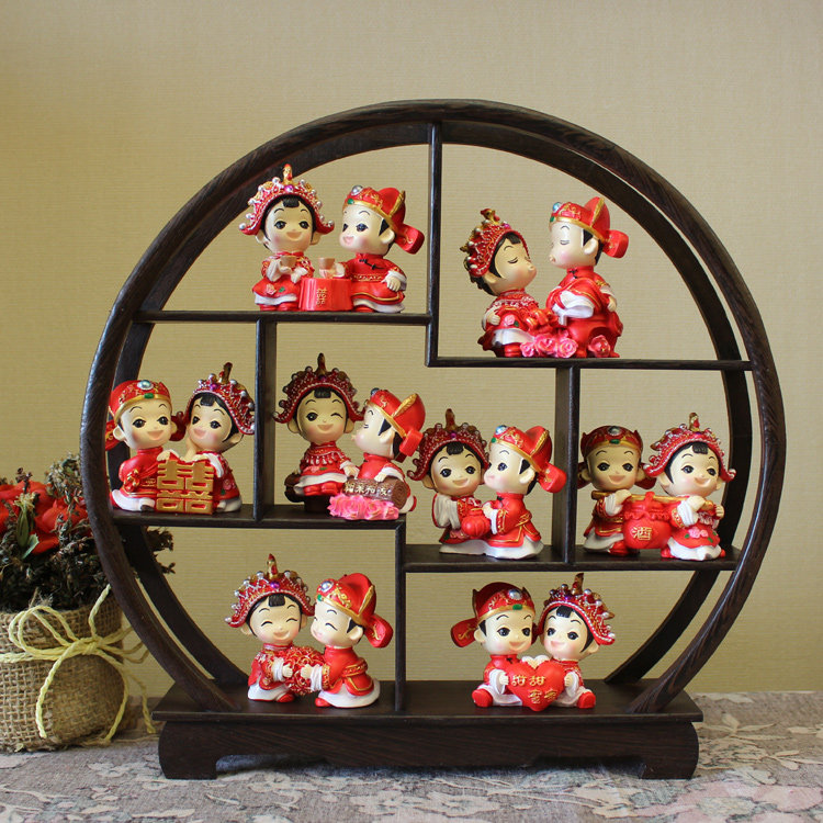 汽车摆件创意百年好合套装情侣爱情娃娃婚庆结婚礼物汽车树脂摆件