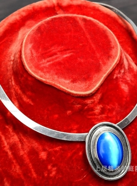 SOLD上层精灵的庭院 MEXICO墨西哥手工匠老银古董琉璃项圈Vintage