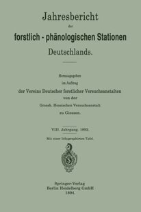【预订】Jahresbericht Der Forstlich-Phanolog...