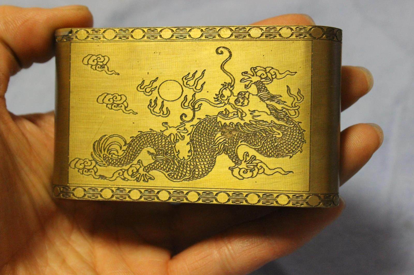 高档纯铜烟盒 烟丝盒 旱烟盒烟丝罐 手卷烟烟叶 加厚密封金属刻龙
