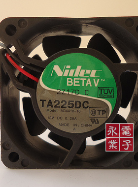 日本NIDEC TA225DC M34418-16 12V 0.28A 6CM 6025散热风扇