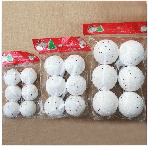 圣诞树配饰 圣诞雪球 装饰雪球 圣诞节装饰球 【6个/包】5g