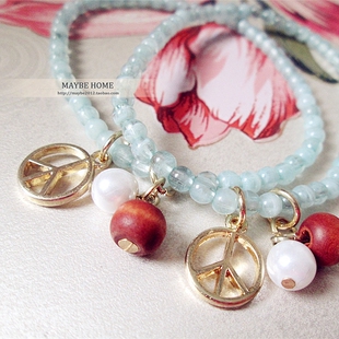 【亦许家】欧美韩国韩版饰品薄荷小清新波西米亚反战手链