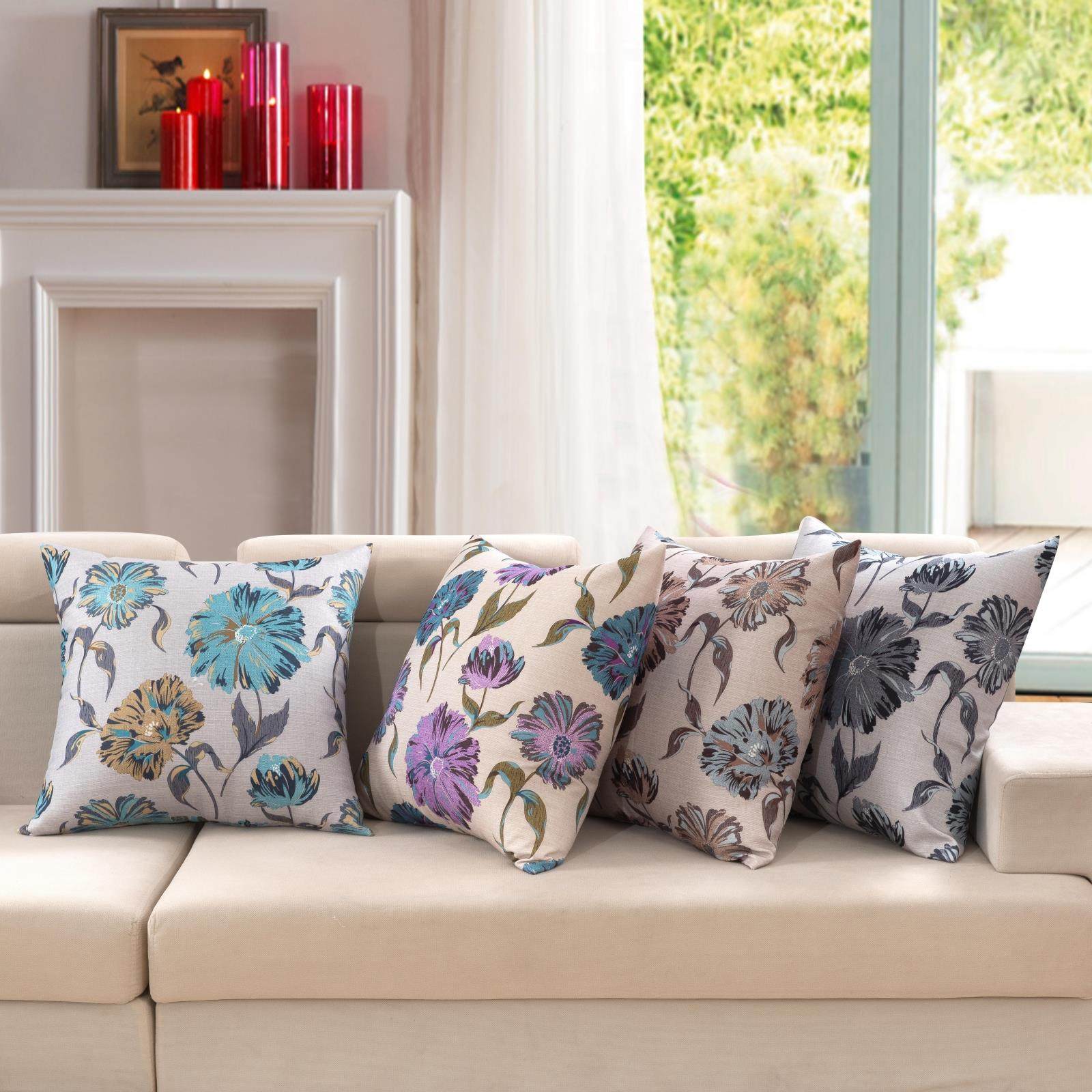 美人春大版花沙发布艺抱枕靠垫套午睡枕床头靠枕靠垫套腰枕