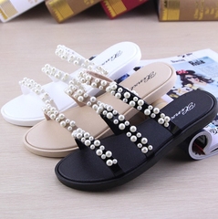 2018 mùa hè mới phụ nữ dép và dép Roman kỳ nghỉ từ phẳng phẳng dưới anti-skid flip flops