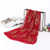 包邮 丝巾围巾披肩纱巾女牡丹烫金印花美人纱礼品批零长款 春夏30条