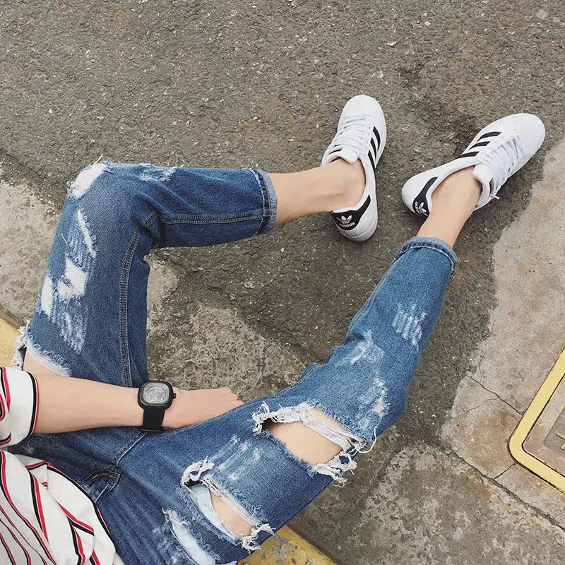 Jeans pour adolescent droite en vrac pour été - Ref 1473953 Image 1