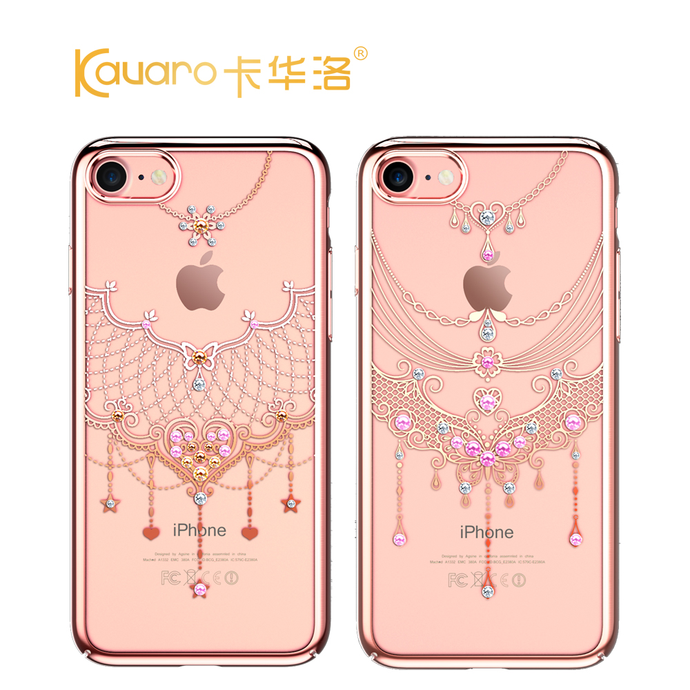 卡華洛婉紗 適用于蘋果iPhone7 7Plus鑲鉆奢華保護殼全包防摔硬殼