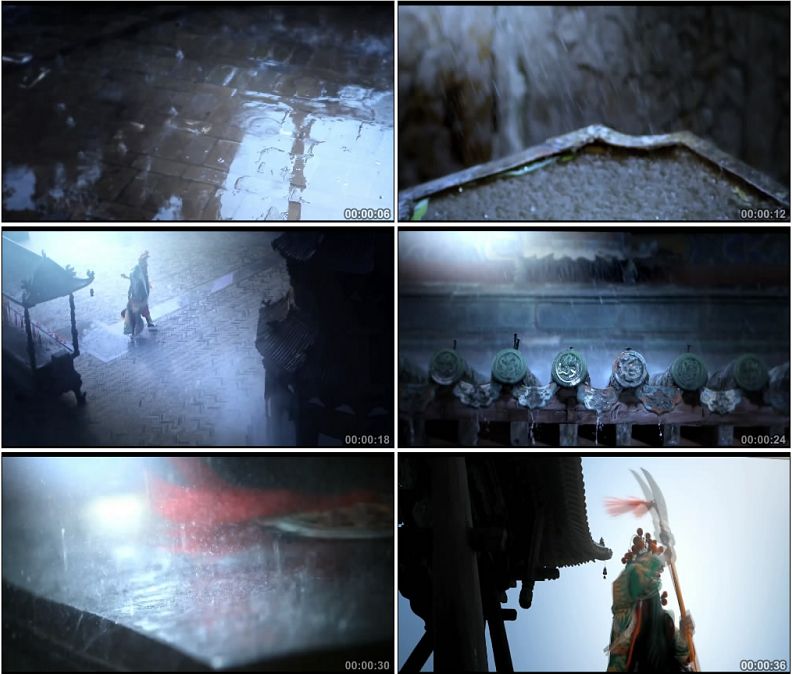 山西运城关帝庙关羽雨中关公耍大刀戏曲戏剧艺术高清实拍视频素材