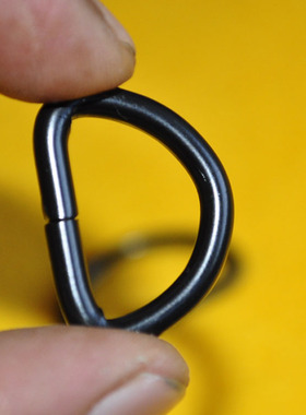 黑色金属D扣 DIY材料 服饰五金箱包配件 d形环 半圆环 D字扣d型环