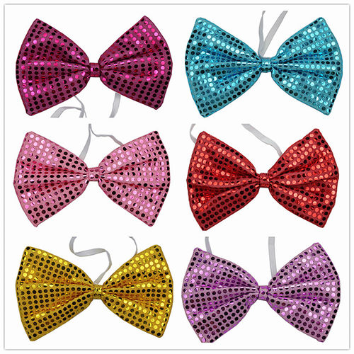 1林芳化装舞会演出表演装扮夸张珠片蝴蝶结领结大号亮片领结