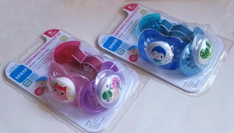 美国正品MAM Pearl珍珠 系列安抚奶嘴套装 6个月+ 2只装带奶嘴链