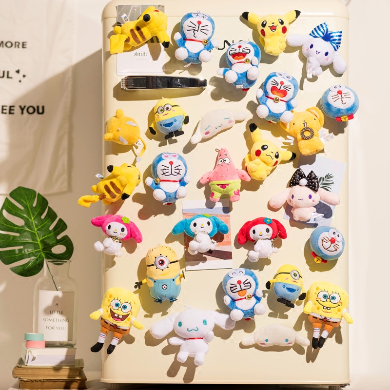 JAPANESE CARTOON ANIME PLUSH TOY REFRIGERATOR STICKERS REFRIGERATOR ANTI-COLLISION MAGNETIC STICKERS DECORATIVE CREATIVE DOLL DOLL PENDANT