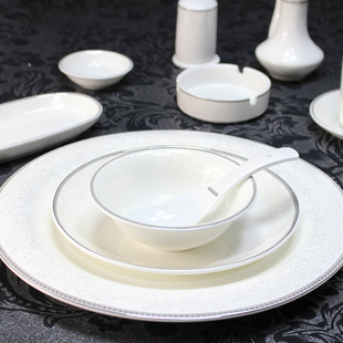 金汉宫酒店餐具套装酒店餐具摆台饭店宾馆摆台用品盘-白金底蕴