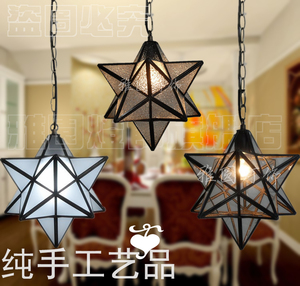 个性异形创意欧式多五角星吊灯阳台玄关门厅过道卧室田园灯饰具
