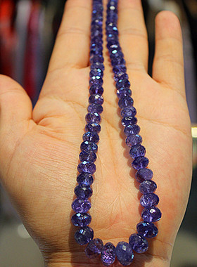 古董欧洲回流海外进口坦桑石项链