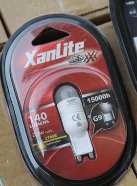 原装正品法国XANLITE G9 LED 220V，2.2W 140流明2795K暖光灯珠