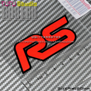 TUTU圖圖車貼 饰贴车标 性能车尾标机盖个性 防水反光贴 RS车尾装