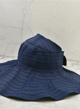 折叠遮阳帽夏天女防紫外线大檐帽空顶帽防晒太阳帽沙滩帽出游亲子