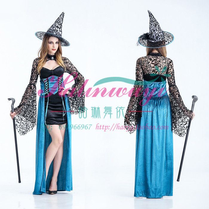 万圣节服装成人Cosplay魔法女巫装扮女巫婆衣服女王长裙女巫服装