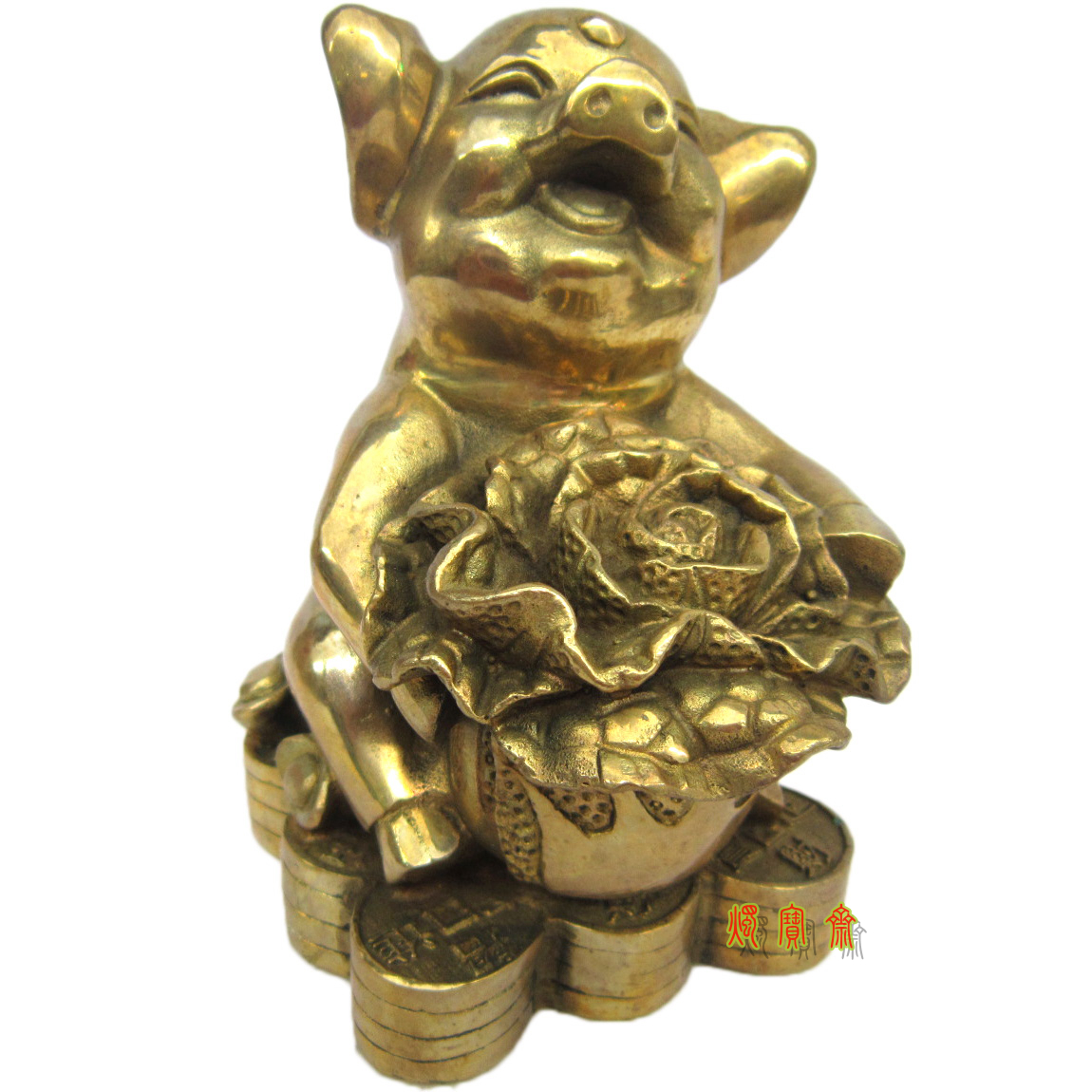 纯铜质吉祥发财猪风水摆件生肖助运物家居饰品礼品白菜小猪发百财