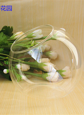 微景观景观斜口玻璃瓶多肉花瓶苔藓容器生态瓶空瓶玻璃缸景观瓶