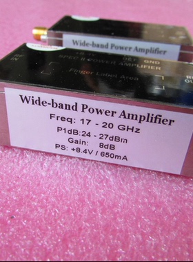 美国进口 17-20GHz 24-27dBm SMA 射频微波中功率放大器检波输出