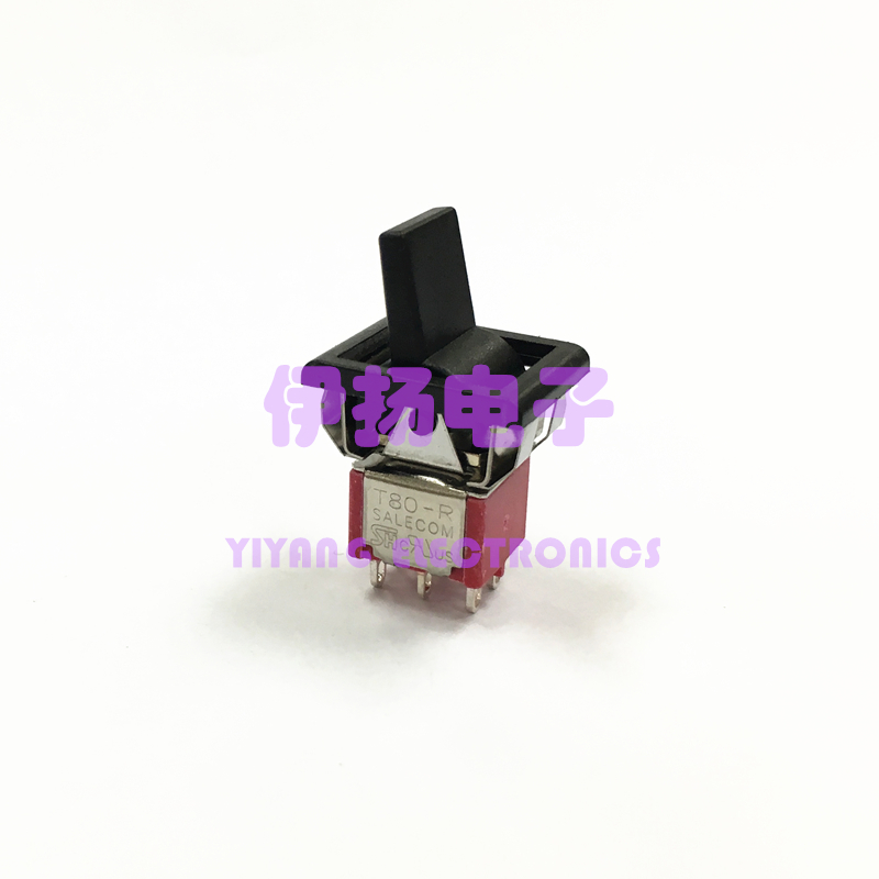 SH SALECOM台湾兴瀚进口钮子开关 T80-R R8017-P14 6脚2档 方形