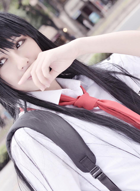 孙璟和秋瞳 百合 孙璟 狐仙的恋爱入门 伏见稻荷 黑色长直COS假发