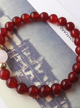 天然红色玛瑙水晶手链