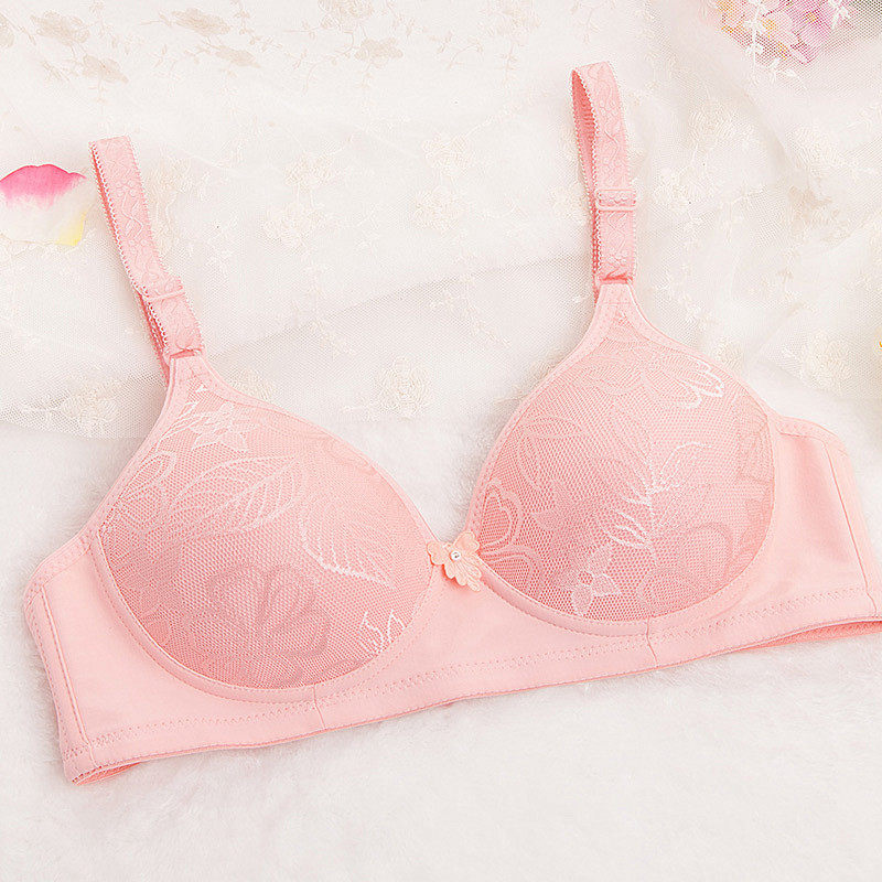 女装 花柄刺繍入り成型カップノンワイヤ―ブラジャー
