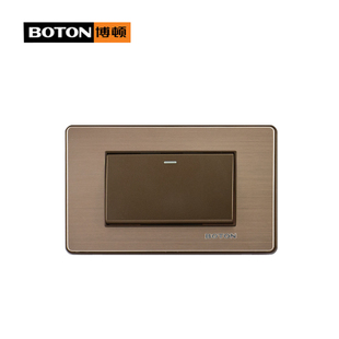 正品 博顿V6 墙壁开关 高档开关插座 118拉丝面大一开