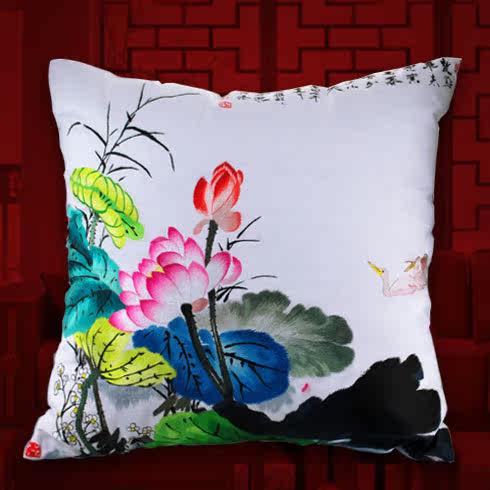 江南绣庄手工苏绣中式刺绣绣花抱枕红木靠垫沙发垫礼品新品