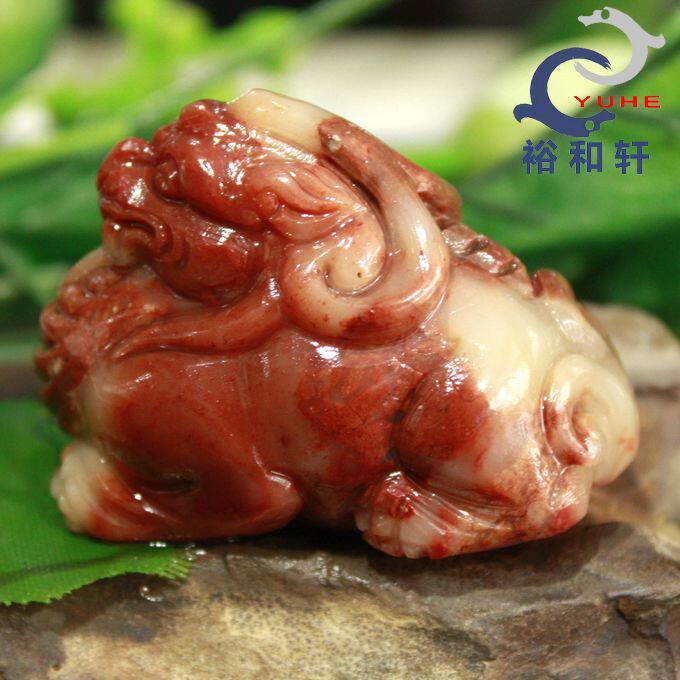 寿山石貔貅手件 手工雕刻 芙蓉石 红运当头貔貅手把件【裕和轩】