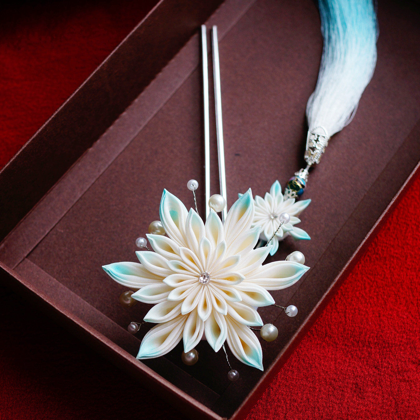 古风汉服发簪细工花发饰日本和服浴衣配饰发如雪heyanyuse原创