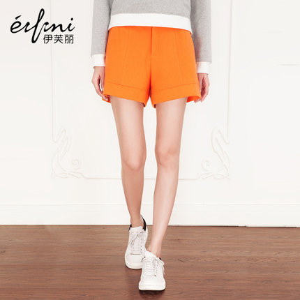 伊芙丽<em>2015</em>冬季新品<em>短裤女秋冬厚</em>毛呢休闲短