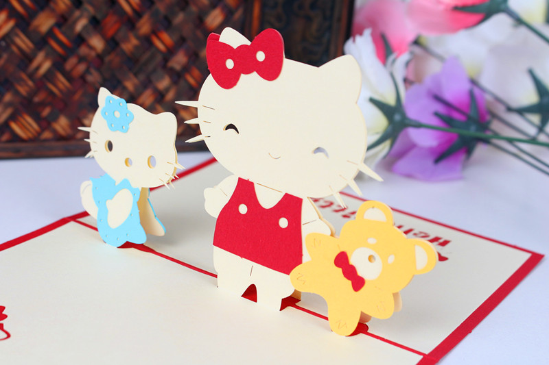 º«¹ú´´ÒâÁ¢ÌåÔªµ©ºØ¿¨ÉúÈÕÀñÎïÉÌÎñ×£¸£¿¨Í¨¿¨Æ¬ HELLO KITTY è