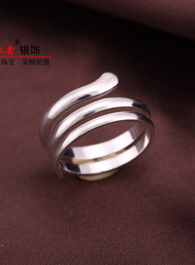 999足银夸张戒指女纯银生日礼物