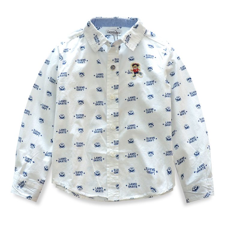 Chemise enfant à manche longue en coton - Ref 2084381 Image 1