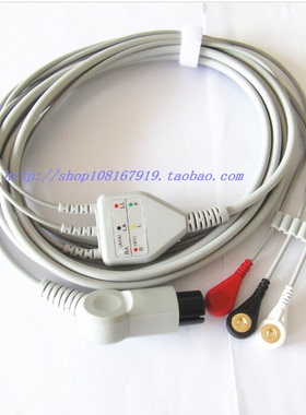 心电导联线 湖南瑞博pm9000A心电导联线 一体3导联 6针扣式
