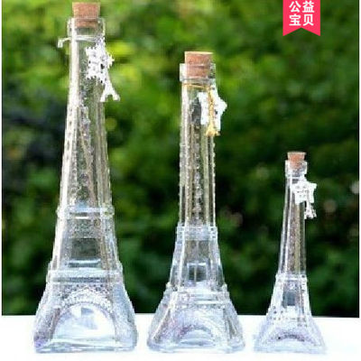 花瓶宝塔玻璃瓶漂流许愿瓶家居摆件巴黎之约埃菲尔铁塔瓶木塞瓶
