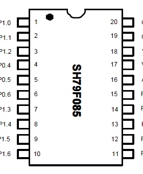 中颖8 Bit MCU SH79F085X TSSOP20家电/工控类单片机