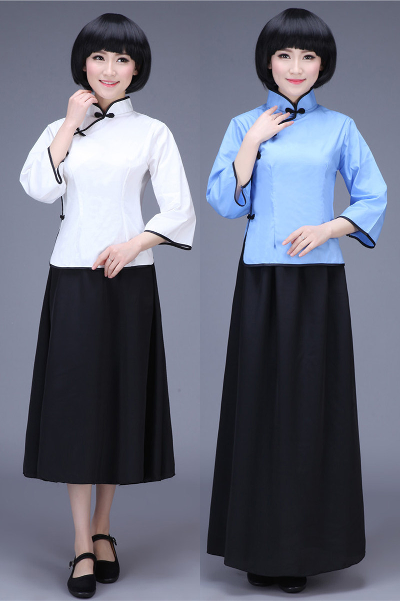 民国学生装女五四青年装民国时期服装校服毕业服诗歌朗诵表演服