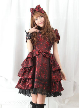 ╋魔叹╋ GLP 甜美洛丽塔LOLITA短袖连衣裙 配发卡 两色选 81133