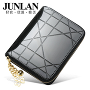 Chun LAN genuine short ladies wallet money clip leather zip around wallet card-female Velcro wallet wallets