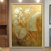 饰画平安画沙发睡房挂画家装 纯手绘油画东南亚泰式 客厅玄关装