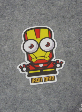 经典漫威电影Q版钢铁侠反光贴纸IRON MAN汽车尾箱玻璃贴A102
