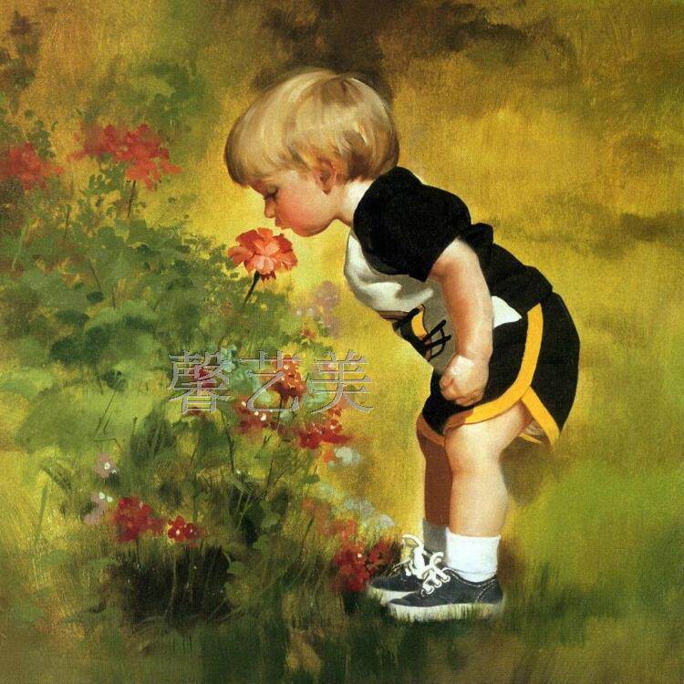 厂家直销幼儿园儿童房童年喷绘油画布 画芯客厅装饰画1036