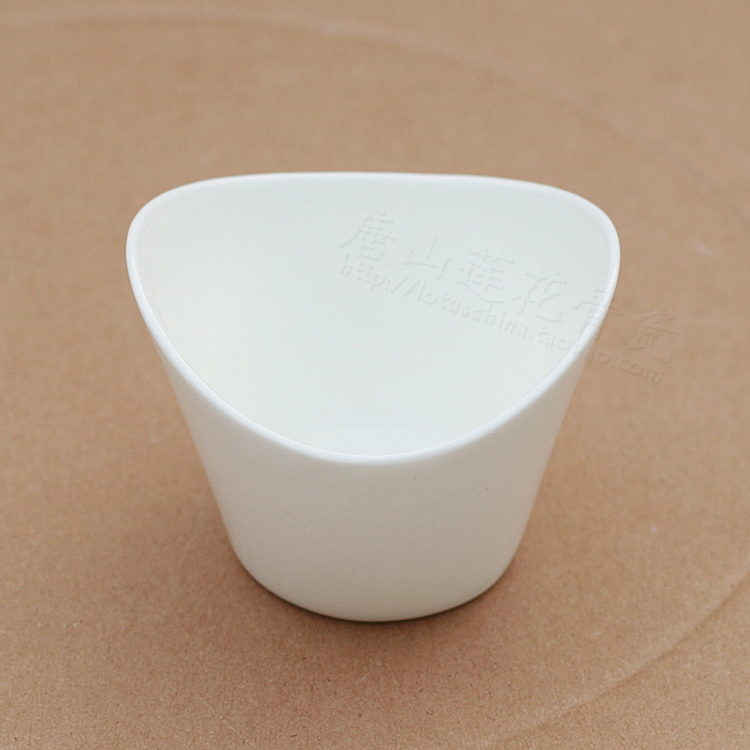 7cm蔬菜碗异形创意碗唐山纯白色骨瓷透明骨质瓷餐具出口陶瓷
